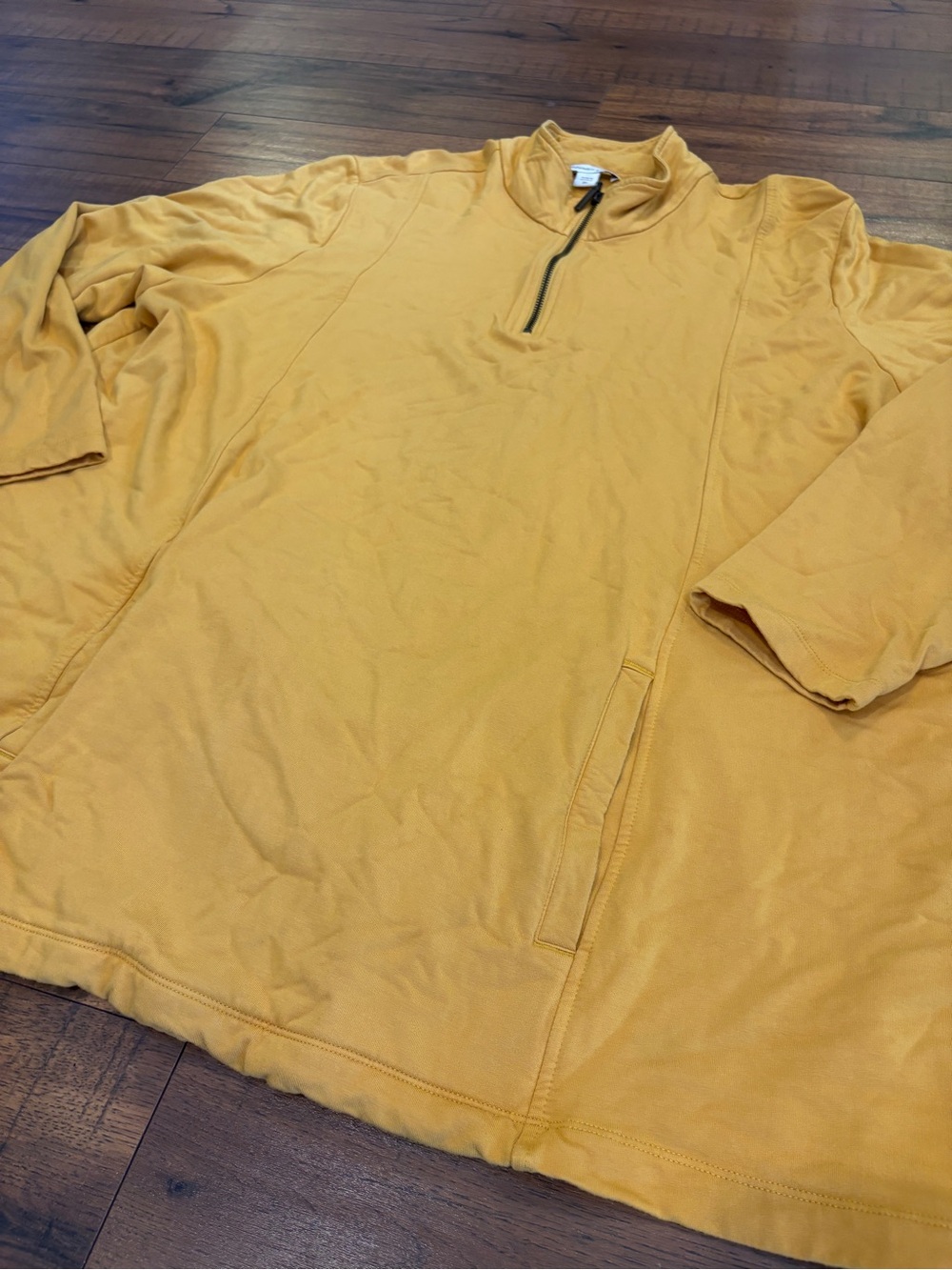 Coldwater Creek Tunic Size 3X Top 1/4 Zip Mock Neck Pullover Mustard Yellow